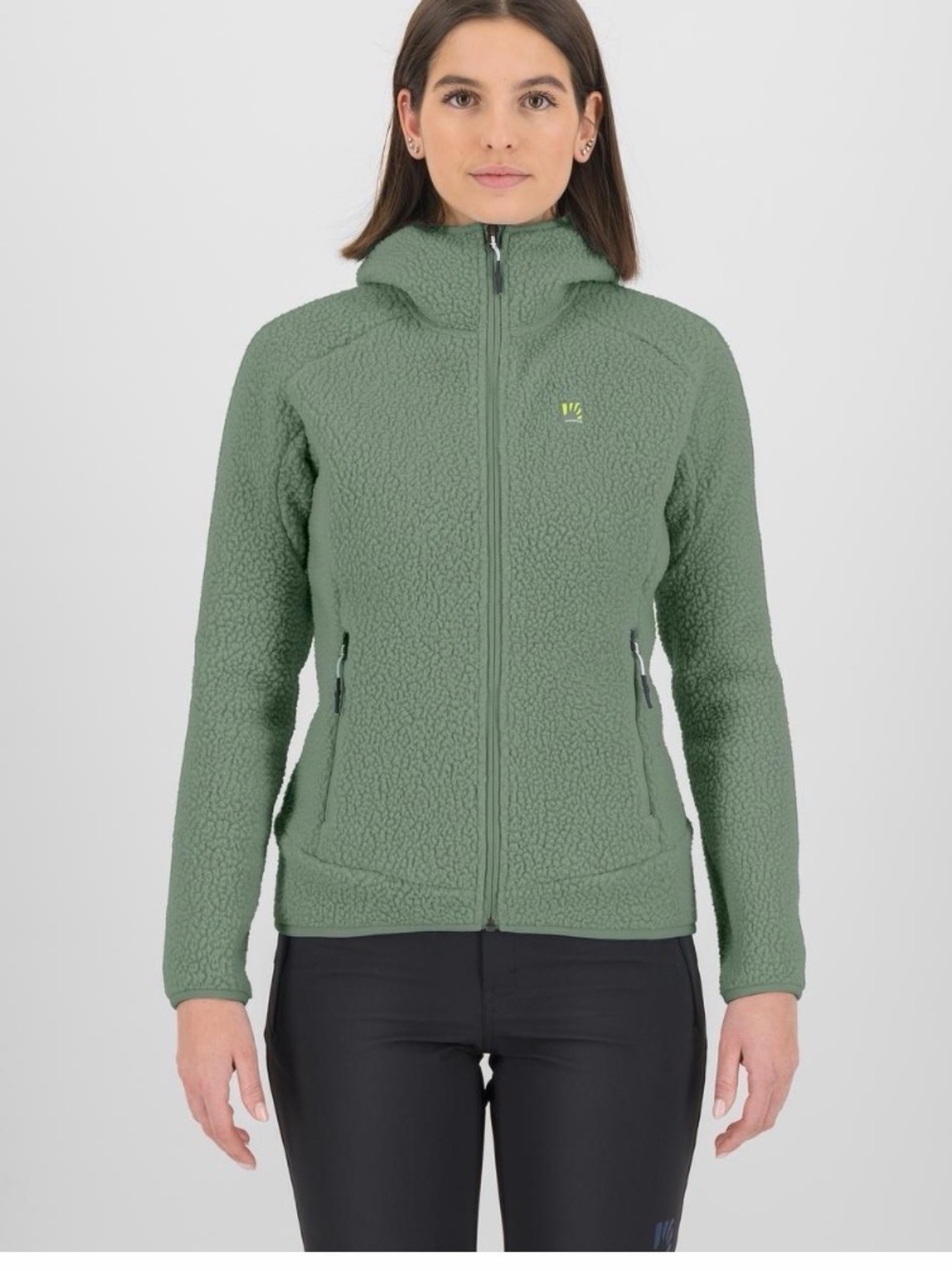 Olive Teddy Fleece Hooded Jacket Like New
